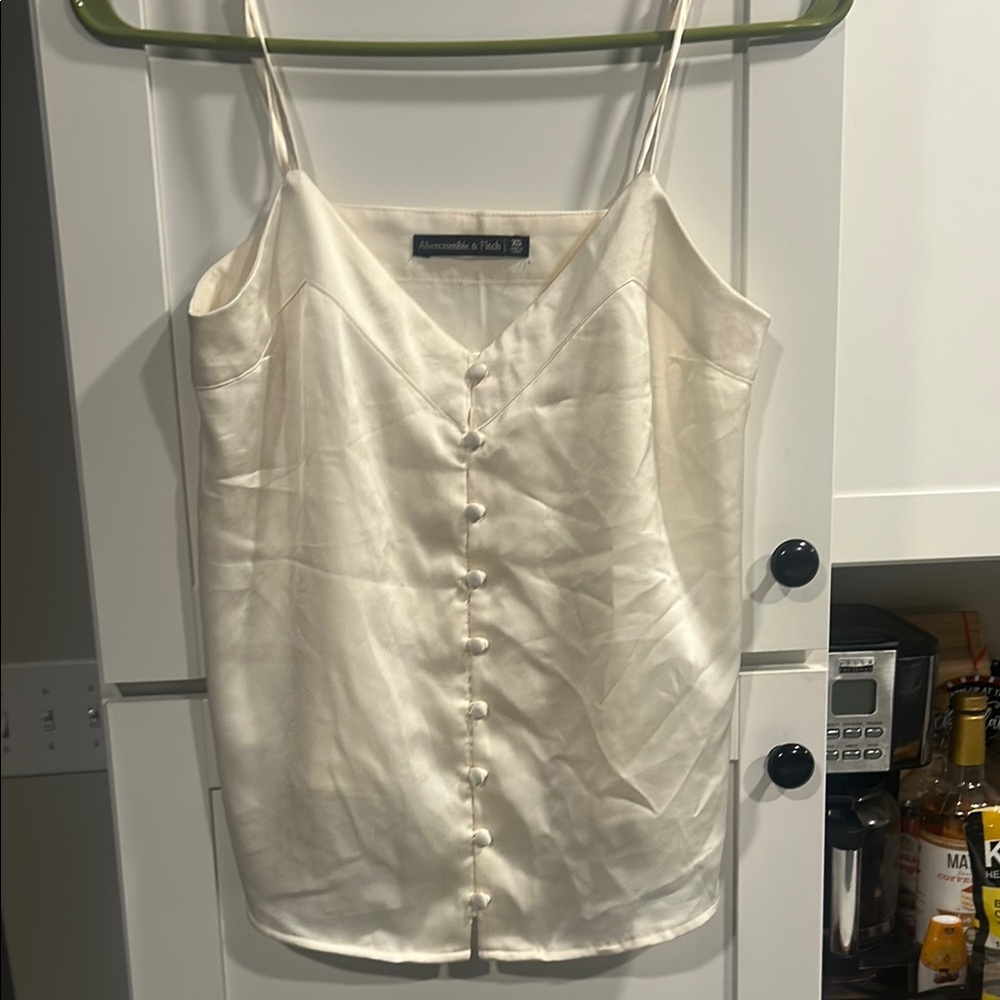 Abercrombie & Fitch Cream Sleeveless Buttoned Camisole